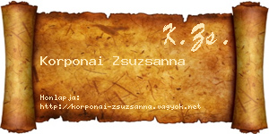 Korponai Zsuzsanna névjegykártya